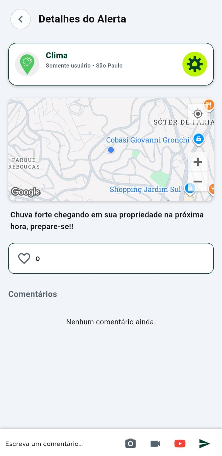 Detalhe de alerta Alyss